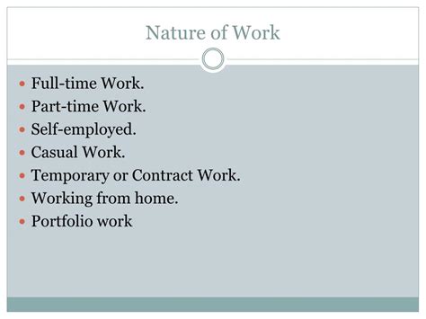 THE NATURE OF THE WORK Meaning in Tagalog .